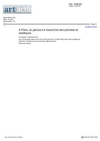 Date : 09/09/2015
Heure : 17:06:20
agenda.germainpire.info
Pays : France
Dynamisme : 32
Page 1/1
Visualiser l'article
Tous droits réservés à l'éditeur TRIBALART 256559760
Soirée VIP du Parcours des Mondes 2015
Description:
>> informations
soirée musicale autour de la chanteuse béninoise Séssimé
Location:
Alcazar (Click here to get informations about Alcazar)
Bar restaurant
62, rue Mazarine
75006 Paris
M° Odéon, Mabillon, Pont Neuf, Saint-Michel
France
Phone : +33 (0)1 53 10 19 99
Fax : +33 (0)1 53 10 23 23
Mail : contact@alcazar.fr
Internet Site : www.alcazar.fr
 