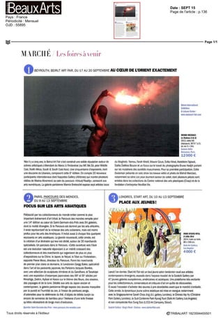 Date : SEPT 15
Pays : France
Périodicité : Mensuel
Page de l'article : p.50-57
Journaliste : Daniel Cagnolati
Page 5/8
TRIBALART 9117994400509Tous droits réservés à l'éditeur
LapassiondesIndiensd'Amérique
Cascadeur a cheval et acteur pour le cinéma français, Mario Luraschi possède une fabuleuse collection sur les Indiens d'Amérique du Nord
Ce mois-ci le collectionneur vend une partie de ses objets à San Francisco, chez Bonhams
A Mario Luraschi pose fièrement pres d'une coiffe
de Sioux (ou ae Cheyennes) de sa collection.
L
a Fille de Dartagnan, Napoleon, Les
Visiteurs, La Reine Margot, Luckv
Luke autant de films dans lesquels
les scènes de cavalcade ont ete réglées par
Mario Luraschi En tant que cascadeur ou
acteur, il a participe à cinq cents réalisations
au cinema ou a la television, surtout en
France On pourrait croire que ce createur de
spectacles equestres cst devenu collectionneur
d'ob]ets sur les Indiens d'Amérique par voie de
conséquence Eh bien non ' «C'est ma passion
pour les Indiens qui m'a conduit aux chevaux
et non le contraire», nous révele-t-il lors d'une
rencontre dans sa demeure qui ressemble
A Hache de guerre estimée entre
SO000et70 DOOeuroslorsde
la vente chez Bonhams. Ce sont
les Européens qui ont apporte la
technique du f er aux Indiens et leur
ont vendu les premiers outils faits
danscemetal
3 un vaste ranch maîs aussi a un musee
paihculierunuil le gigantesque «hving loom»
ou trône une Winchester sur la cheminée
«Mon histoire debute après avoir lu cette phrase
du genéral americain Cutter, qui a combattu
les Peaux Rouges «Quand l'armée détruit un
camp d Indiens en tuant femmes et enfants,
on appelle cela une victoire, maîs quand
les Indiens attaquent un fort, on parle de
massacre» Mario Luraschi s'est alors intéresse
am Indiens, fascine par la simplicité de leur
mode cle vie et leur société démocratique
Des achats àcrédit
Le collectionneur possède plus de 700
pièces sans compter celles sur les cow-bovs
Le 14 septembre prochain, il en vendra 125
chez Bonhams, a San Francisco II détient
notamment des objets tres peu vais en Europe
«S; fai choisi IAmérique, c'est parce que c'est
plus facile d vendre En France, on propose
surtout des coiffes ou des kachmas parce qu'il y a
eu Malraux etAndre Breton quik} intéressaient
Aux Etats Unis, il existe de rentables
collectionneurs qui se passionnent pour des
choses simples comme des mocassins» Parmi
ces collectionneurs, on retiendra notamment
I acteur Tom) Lee Jones (le marshall federal
dans Le Fugitif), une connaissance de Mario
Luraschi «Quand je me suis intéresse aux
Indiens j'avais déjà une experience de chineur
je vais aux Puces depuis l'âge de dix ans», ajoute
le patron du ranch Sa formidable collection, il
l'a constituée partout, «en brocante, chez les
antiquaires, aux encheres, en Europe, aux
Etats Unis » A ses débuts, il reconnaît
même avoir acheté a credit certaines pieces '
Aujourd'hui, il possède dcs objets allant d'une
centaine d'euros a plusieurs centaines dc
milliers d'euros dont une veste des Black Fcct
(les Indiens Pieds Noirs) en peau de cerf avec
des perles
Notre cavalier qui parle d'Indiens
maîs prefere le terme americain
dc Natives (les habitants de
souche) a celui d'Amenndiem
utilise par les Quebecquois
Lshine que «le problème des
faux se pose» Cette question
jjrésente d'ailleurs des
similitudes avec celle de I art
h iba! africain Au fil des ans
Mario Luraschi a développe
une veritable competence d'expert,
particulièrement poui les peaux, les perles,
les piquants de porcs-epics, la pierre taillée
«L'expertise est compliquée ll faut reconnaître
le type de perles, le tannage des peaux (qui
n'est plm le même aujourdhui), la maniere
de faire le dessin Le dessin indien ne s'inspire
pas de l'imagerie actuelle, maîs de la nature
Pas de rose ou de jaune fluo donc ' > L homme
maîtrise parfaitement son sujet «Savez vous
que ces perles étaient de la verroterie apportée
par les Blancs pour les échanges commerciaux
et qu'elles provenaient souvent de france ou
d'Italie ?»
u fil des ans, la demarche d'abord affective
de Mario Luraschi est devenue plus
scientifique, ethnologique et s'est enrichie
d'un aste savoir sur le mode de vie des
Indiens et leur cohabitation «impossible» avec
l'homme blanc La collection a conduit a la
connaissance Le but est atteint •
>• La maison de Mario Luraschi
esttransformée en musee a (a
gloire des Indiensd'Amérique '
A Selle des Indiens Crow (nord des Etats-Unis)
Contrairement a une idéefausse répandue par le
cinéma, les Indiens ne montaient pas a cru
 