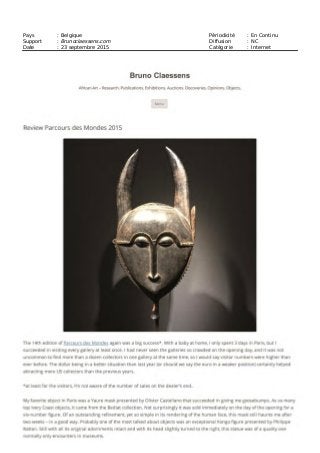 Pays : France Périodicité : En Continu
Support : Artkhade.com Diffusion : NC
Date : 23 septembre 2015 Catégorie : Internet
 