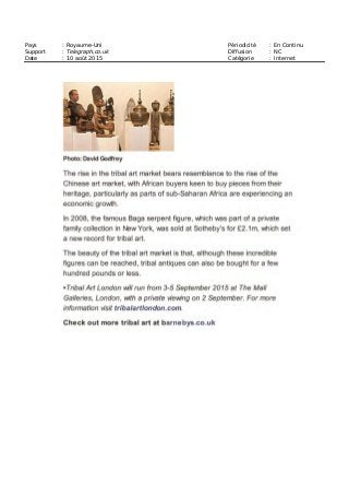 Pays : Royaume-Uni Périodicité : En Continu
Support : Telegraph.co.uk Diffusion : NC
Date : 10 août 2015 Catégorie : Internet
 