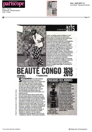 Date : SEPT 15
Pays : France
Périodicité : Mensuel
Page de l'article : p.122-123
Journaliste : Marie Potard
Page 1/2
TRIBALART 3249005400508Tous droits réservés à l'éditeur
Collectionner
L'ART DE PAPOUAS E
NOUVELLE-GUINEE
LavalléeduSepik,régiondePapouasie-Nouvelle-
Gumée,quiserabientôtmiseàl'honneurauMusée
duquaiBranly,aproduitunarttrèsapprécié
des Collectionneurs. PAR MARIEPOTARD
www parcours
des mondes com
Le Parcours des Mondes, qui se tient a
Paris dans le quartier de Saint Ger
mam dès-Près, du 8 au 13 septembre
estI evenementincontournahledansle
domaine des arts premiers Depuis sa
création en 2001 I art africain v règne
en maître même si, petit a petit l'art
océaniengagnedutèlrain < Lartocéa-
nien, d'une grande variete d'expres-
sion représente environ 10 % du Par-
cours alors qu a sa creation, il en
représentait 2 a 3 % > souligne Pierre
Moos, aux commandes de I organisa-
tion « C'est un art plus abordable que
l'artafricain Aqualiteegale, il est 30 %
moins cher poursuit-il < II est moins
confidentiel aussi parce que le public
en voyant ces objets souvent tres réus-
sis,tresexpressifs,enredemande Etles
ventes aux encheres l'ont remis sur le
devant de la scene >, explique Jean
ÉdouardCarlier(GalerieVoyageurser
Curieux)
Au sem de l'art d'Oceame, celui de
Papouasie-Nouvelle-Gumee (PNG) est
le plus prospère avant tout parce qu il
s'agit d'un des plus grands pays du
continent, donc avec une masse d'ob
jets importante La PNG regroupe plus
de 700 langues et est divisée en plu
sieurs aires (Sepik, HautesTerres, golfe
de Papouasie aire Massim ) regor-
geant de groupes ethniques (Abelam,
Biwat, Kerewa, latmul Korewon ) Le
Sepik du nom du fleuve qui coule au
nord, est une region tres fertile et
constitue la zone stylistique la plus
aboutieetvariée Parmilesobjetsrécur-
rents les bouchons de flute Biwat, les
crochets porte-cianes, les masques ou
les repiesentations d anceties
Lesprixrestenttresaléatoires,variantd'un
objet a l'autre, avec une fourchette pré-
pondérante entre S 000 et 50000 euros
A titre d'exemple une lance peut aller
delSOOaSOOOeurosen moyenne, un
bouclier peut atteindre 200000 euros
quand un masque se négocie entre
1000 et 500000 euros Le record aux
encheres est détenu par une figure de
faîtage Biwat (collection Fnede) adjugée
2,5 millions d'euros chez Christie^
Parisen2013 < Cequi faitleprixd'une
couv re est le prix qu'on I a pavee, l'en-
gouement qu elle suscite en nous, l'en-
gouement du marche sa conservation,
bien que le ravinement peut etre une
plus-alue absolue pour certains La
rareté ' Parfois elle peut poser pro
blême car elle empêche la comparai
son », explique Anthony JP Meyer
(GalerieMeyer)
LE NEZ
CROCHU
Les figurations du Bas Sep kont ceci
de reconnaissable qu elles présentent
généralement un visage allonge au long
nez «Ici le prix est base sur la combi-
naison qualite rareté provenance et prix
réalises pourdes masquessimilaires »
explique MichelThieme « Les masques
de danse qui représententdes esprits
puissants étaient portes directement
surlevisageou attachesa unearmature
en vannerie placée au-dessus
de la lete »
Masque Papouasie Nouvelle Guinée riviere
Sepik bois bambou pigmentsnaturels collecte
entre1896et1935 H 36 5cm Prix 90000€
Galerie Miche Thieme Amsterdam
 