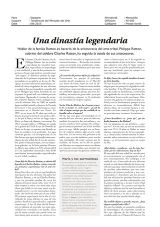 L'OBS
Date : 03/09 SEPT 15Pays : France
Périodicité : Hebdomadaire Paris
OJD : 460780
Page de l'article : p.116
Page 1/1
TRIBALART 6584605400501Tous droits réservés à l'éditeur
LEMONDEEST
ÀPARIS
La Dedition du
Parcoursdes
Mondes, le Salon
international des
Arts premiers, se
déroule a Paris du
8 au 13 septembre
Plus de 80 galeries
françaises et
étrangères
participent a cet
evenement Rens
www parcours-des-
mondes ccm
 
