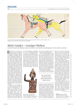 Date : 04 SEPT 15
Pays : France
Périodicité : Hebdomadaire
OJD : 25019
Page de l'article : p.113-117
Journaliste : Marie C. Aubert /
Stéphanie Perris-Delmas
Page 4/5
TRIBALART 2703015400503Tous droits réservés à l'éditeur
passerelles vers la compréhension des objets et
de leur marche ll convient donc de constituer la
bibliotheque la plus exhaustive possible de conti
nuerde l'alimenter afin d'aiguiser son gout et ses
connaissances et surtout de developper un
regard critique » Puis d ajouter « La documenta-
tion est indispensable car le marche est devenu
tres sélectif Les grands objets sont moins
nombreux,leschefs dœuvreplusrares alorsque
la demande pources 'trophees"s'estaccrueavec
I émergence d'une nouvelle clientele, issue
notamment de I art moderne et contemporain »
À moins de suivre le conseil de Gregg Baker (para
vents et arts japonais Gregg Baker Asian Art,
Londres) pour lequel il est « important d'acheter
la meilleure qualite que vos moyens vous permet-
tent et d'acheter plus avec votre cœur qu avec
votre tete »
EXPOSITIONS THÉMATIQUES
Une trentaine d expositions thématiques
emaille, comme pour l'édition précédente, le
Parcours des mondes Rappelons a ce propos
qu'elles représentent des efforts en termes d'im-
mobilisation financiere pour les marchands, car
ils gardent parfo s les objets pendant un grand
nombre d annees - entre un et trois ans voire
jusqu a dix quinze ans aux dires de certains -
avant de pouvoir les présenter au sein d un
ensemble cohérent Arte y Ritual (Madrid) avait
conçu en 2014 un parcours virtuel rassemblant
des pieces surtrente annees dacquisitions '
Temps fort de la manifestation, Hughes Dubois,
photographe bien connu des professionnels des
arts reconnu des musees et des collectionneurs,
sera honore d une exposition pour fêter ses
trente-cinq ans de carriere (22, rue Visconti)
Les galeries installées de façon permanente
proposeront une riche programmation avec
«Aesthetics» (Alain Bovis, 9, rue des Beaux-Arts),
«Métamorphose» (Olivier Castellane, 34, rue
Mazanne), «Bambara » (Abla et Alain Lecomte,
4 rue des Beaux Arts) «lbeji»/lfa Collection
particulière» (galerie Noir d'Ivoire, 19 rue Maza
rmc), « American Dream Arts anciens d'Ame
rique du Nord » (galerie Flak, 8, rue des Beaux-
Arts) «Ethnographie tout un art «(galerie SL, 17,
rue Guenegaud) «Temps modernes» et «Coco
Fronsac & King » (Vallois 35 et 41, rue de Seine),
«Animaux» (Lucas Ration, 33, rue de Seine) ou
« Ka Cho Fû Getsu » (« Fleurs oiseaux paysages et
la Lune») (Tanakaya 4,rueSamt-Sulpice) Quant
aux galeries «invitées», elles viendront
compléter I offre notamment avec « Arts de la
Tanzanie» (galerie Afrique, Saint Maur expose
14 rue des Beaux Arts) «Art ancien de I ile de
Madagascar»(Jean-YvesCoue,Nantes/53,rue
de Seine), «Afrique occidentale» (Dandrieu
Giovagnom, Rome/15 rue des Beaux Arts),
«Collection Picha» (Dartevelle Bruxelles/6, rue
Jacques Callot) «Poulies de metier à tisser du
 