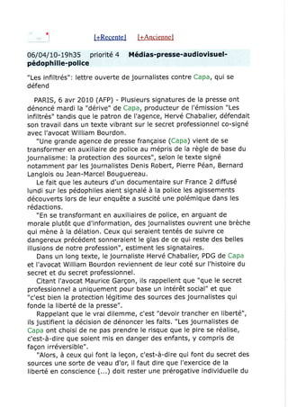 Revue de presse 07/04/2010