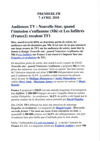 Revue de presse 07/04/2010