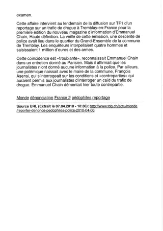 Revue de presse 07/04/2010