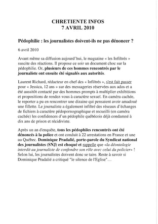 Revue de presse 07/04/2010