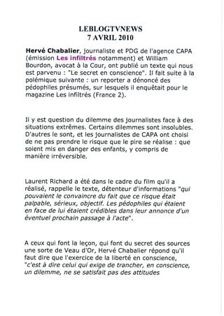 Revue de presse 07/04/2010