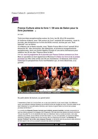 Revue de presse 30e salon du livre et de la presse jeunesse en Seine-Saint_denis
