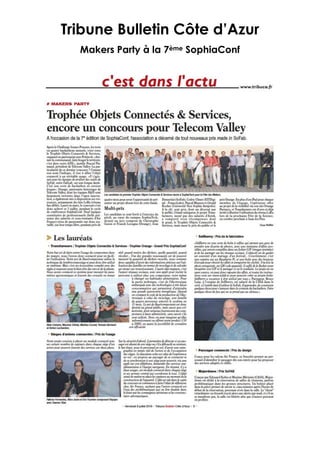 Tribune Bulletin Côte d’Azur
Makers Party à la 7ème SophiaConf
 
