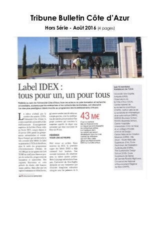 Tribune Bulletin Côte d’Azur
Hors Série - Août 2016 (4 pages)
 