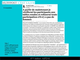4ème édition 














#JFD16
8 novembre
http://
www.huffingtonpost.
fr/guy-mamoumani/
egalite-hommes-
femmes-tables-
rondes_b_8486836.
html
 