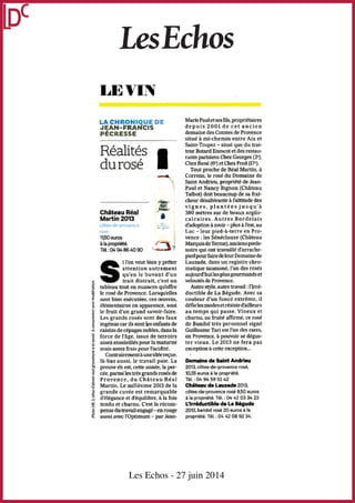 Les Echos - 27 juin 2014
 