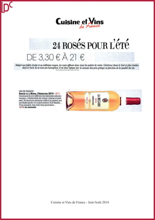 Cuisine et Vins de France - Juin/Août 2014
 