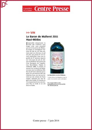 Centre presse - 7 juin 2014
 