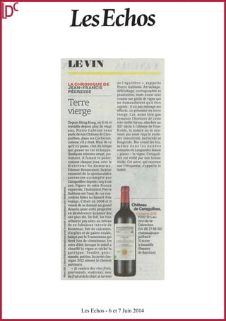 Les Echos - 6 et 7 Juin 2014
 