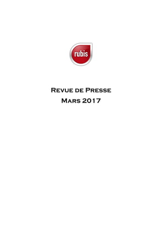 Revue de Presse
Mars 2017
 