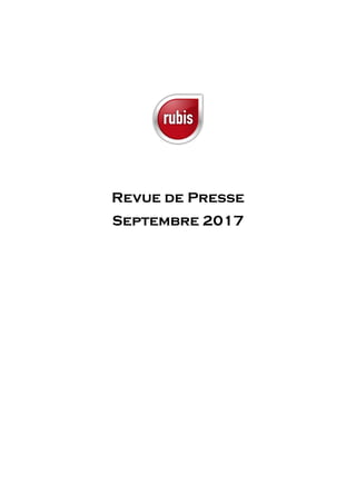 Revue de Presse
Septembre 2017
 