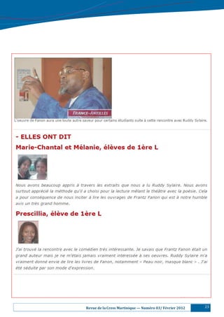 Revue	de	la	Cress	Martinique	—	Numéro	03/	Février	2012   23
 