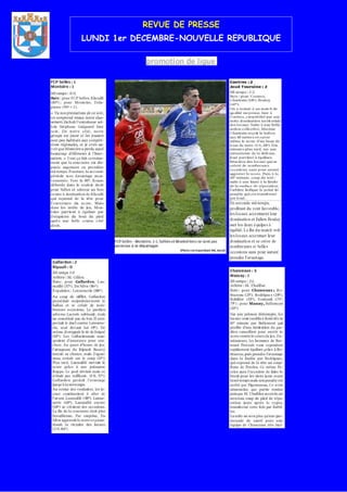 REVUE DE PRESSE
LUNDI 1er DECEMBRE-NOUVELLE REPUBLIQUE