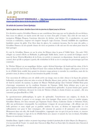 La presse
31.01.2014
Sur le site «CE QUI EST REMARQUABLE...» - http://www.cequiest.com/archive/2014/01/30/apres-la-glace-d...