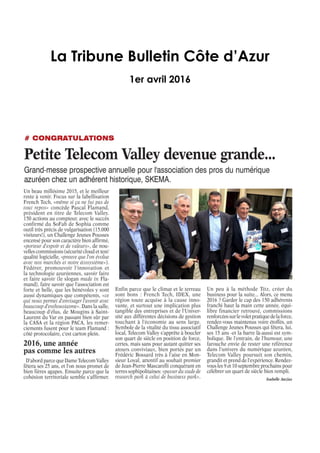 La Tribune Bulletin Côte d’Azur
1er avril 2016
 