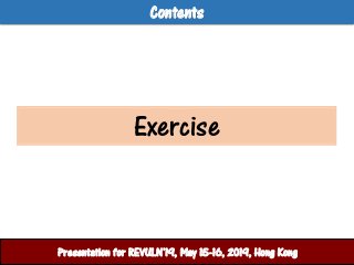 Contents
ศูนย์ปฏิบัติการสานักงานตารวจแห่งชาติPresentation for REVULN’19, May 15-16, 2019, Hong Kong
Exercise
 