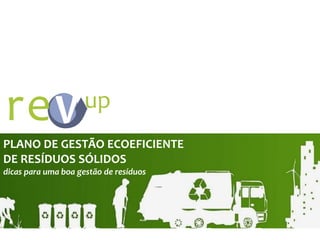 PLANO DE GESTÃO ECOEFICIENTE
DE RESÍDUOS SÓLIDOS
dicas para uma boa gestão de resíduos
 