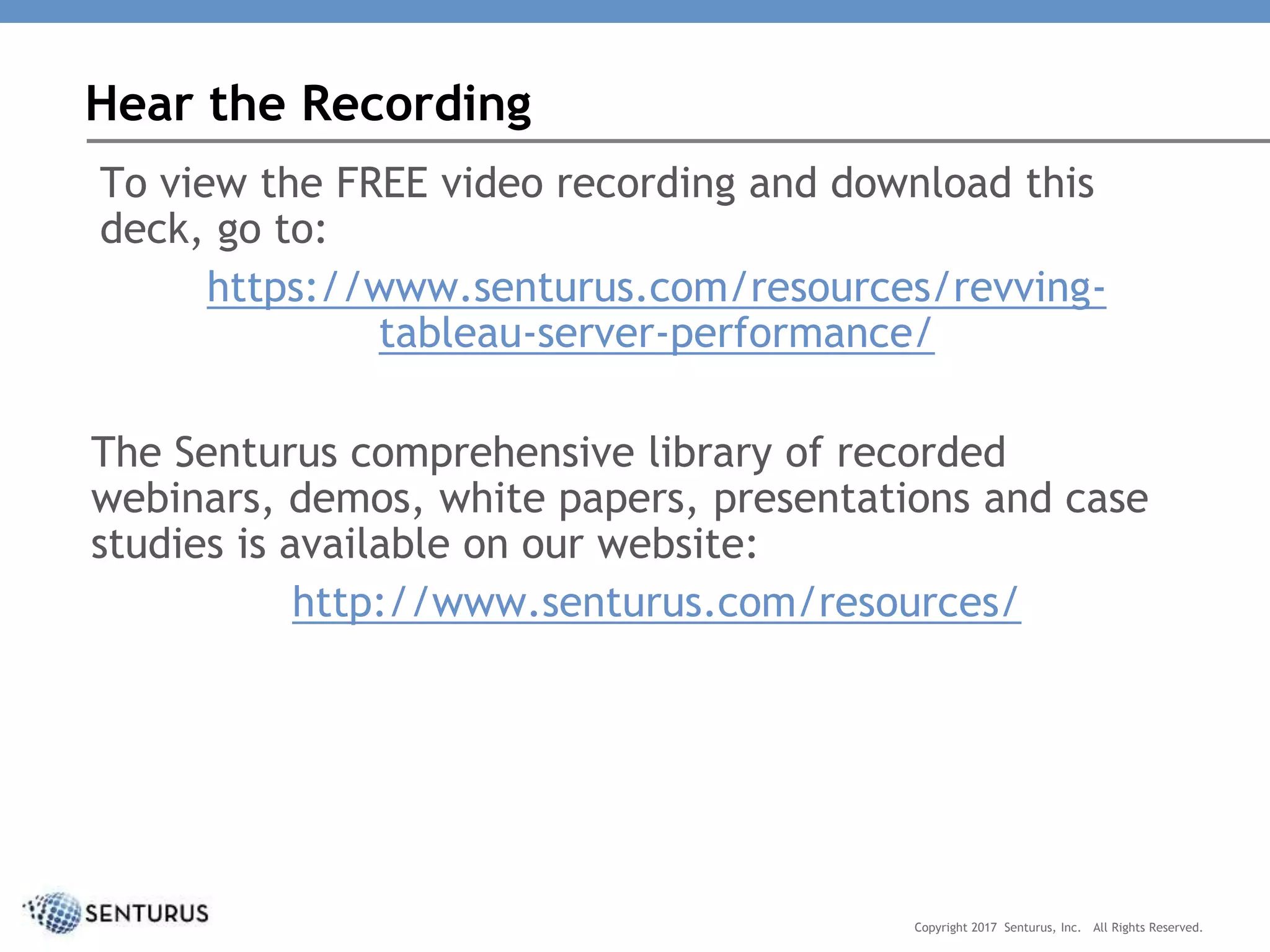 Revving Tableau Server Performance: Performance Degradation Causes and ...