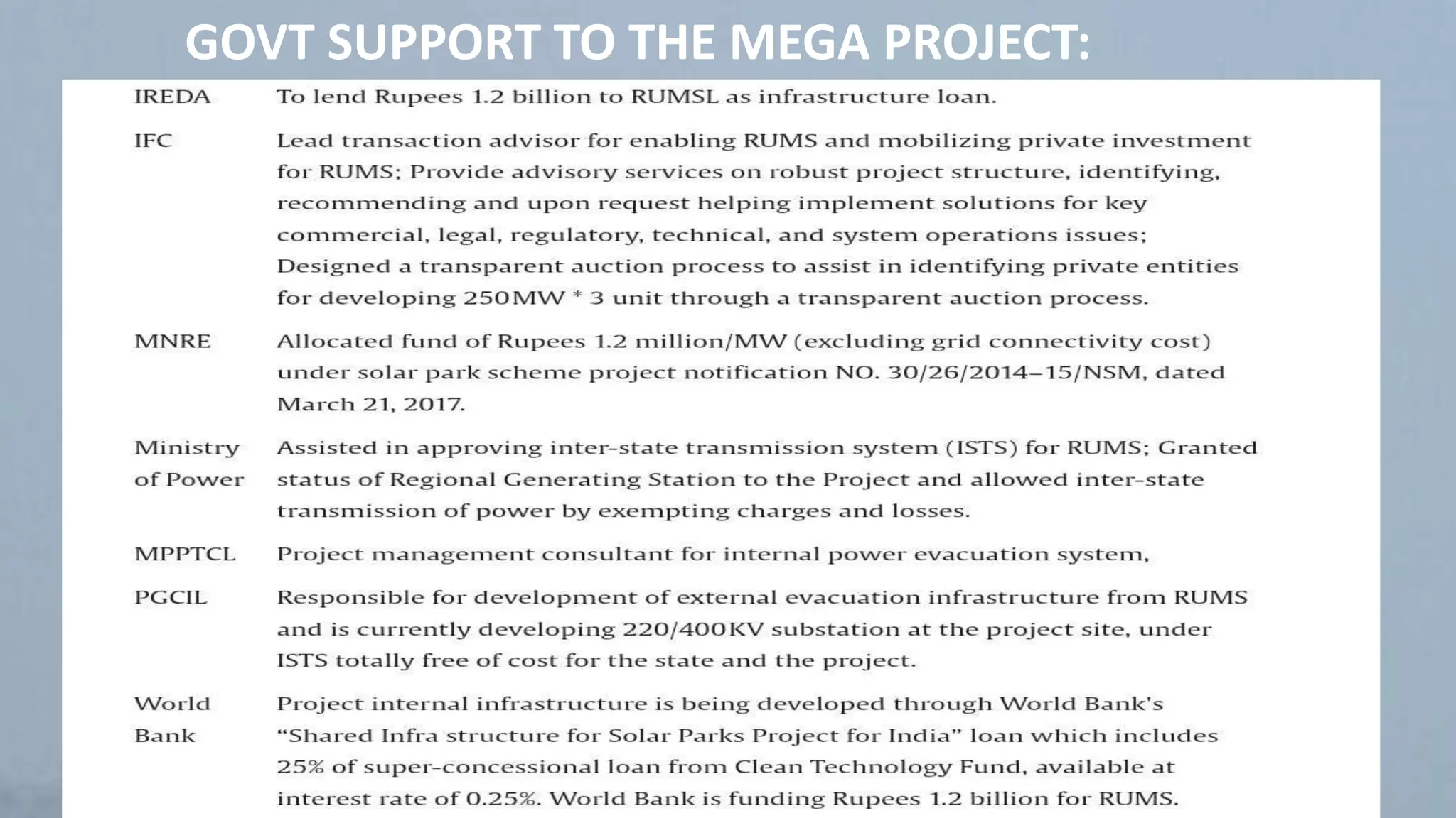 Rewa Ultra Mega Solar Project Presentation | PPTX