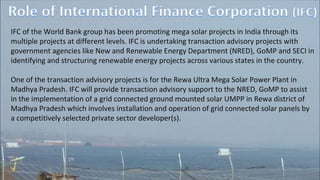 Reva Solar Project Rewa Ultra Mega Solar Project Presentation | PPTX