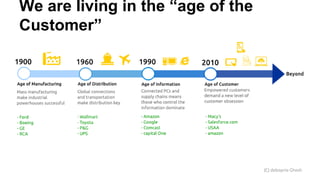 We are living in the “age of the
Customer”
 