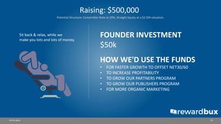 11
Raising: $500,000
Potential Structure: Convertible Note at 20%, Straight Equity at a $2.5M valuation.
PITCH DECK
FOUNDE...
