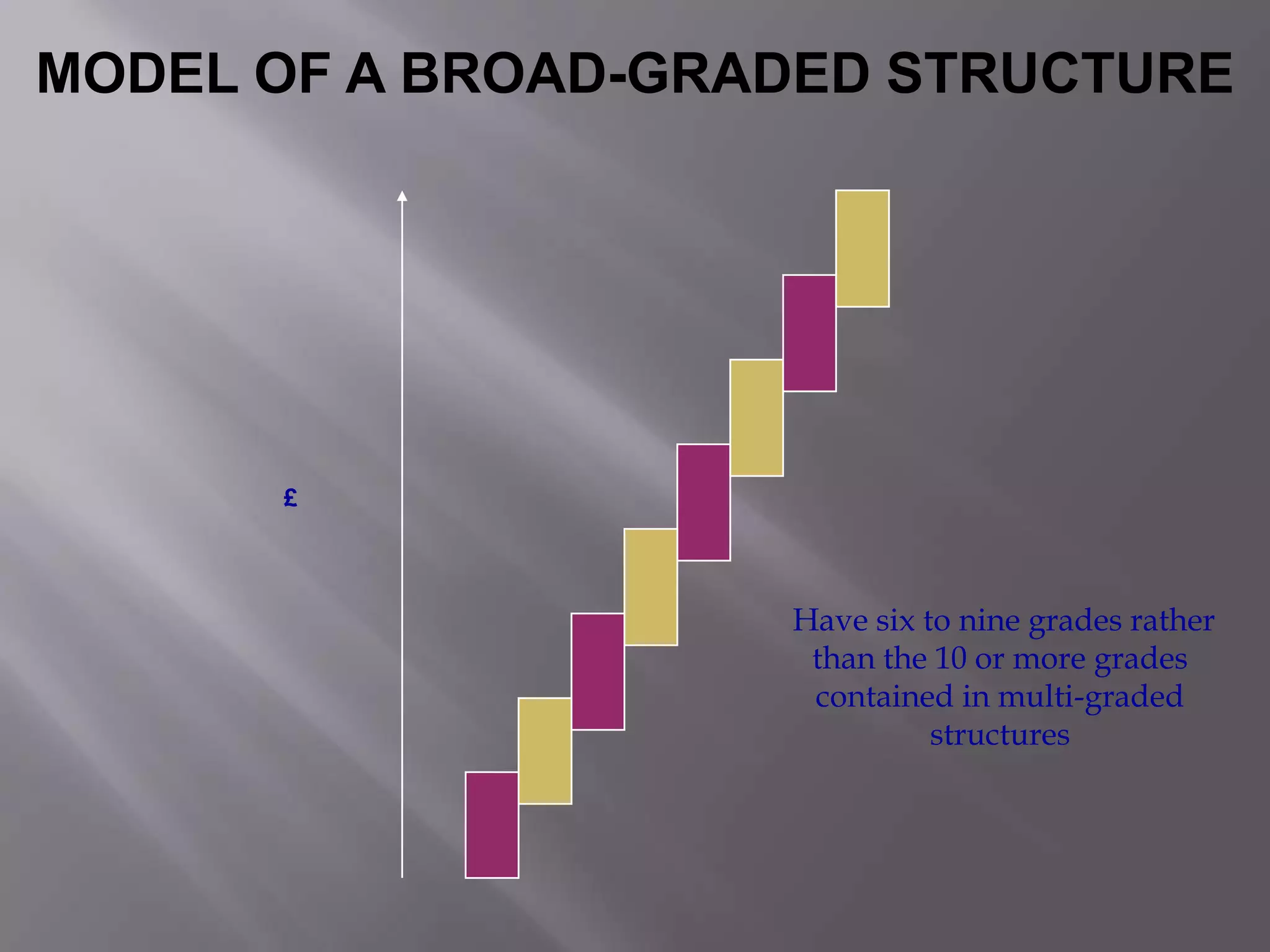 MODEL OF A BROAD-GRADED STRUCTURE

£

Have six to nine grades rather
than the 10 or more grades
contained in multi-graded
structures

 