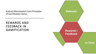 REWARDS AND
FEEDBACK IN
GAMIFICATION
Andrzej Marczewski’s Core Principles
of Gamification Series
 