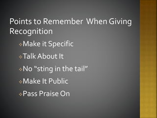 Recognition Points Raffle Rewards and recognition in tqm | PPTX