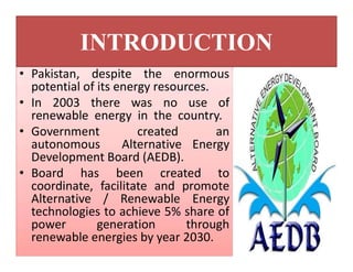 Renewable energy resources in Pakistan | PDF
