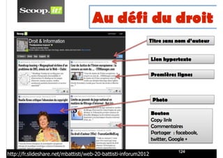 !124
http://fr.slideshare.net/mbattisti/web-20-battisti-inforum2012
 