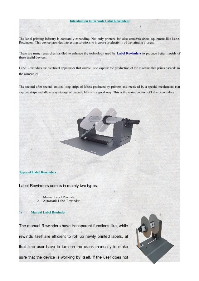 barcode label rewinder