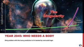 Only problem with this loony prediction is it’s backed by rock-solid logic
YEAR 2045: WHO NEEDS A BODY
 