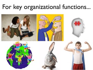 For key organizational functions...
 