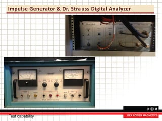 Impulse Generator & Dr. Strauss Digital Analyzer
Test capability
 