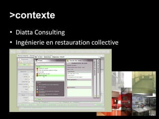 >contexte
• Diatta Consulting
• Ingénierie en restauration collective
 