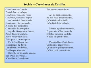 Sociais – Castellanos de Castilla 
 