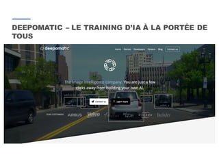 DEEPOMATIC – LE TRAINING D’IA À LA PORTÉE DE
TOUS
 