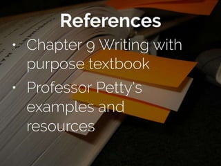 (Online) Thesis Statement Ch. 9 Writing a Review