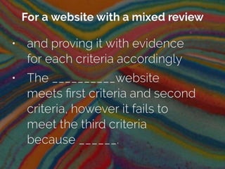 (Online) Thesis Statement Ch. 9 Writing a Review