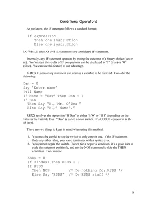 Advanced REXX Programming Techniques | DOC
