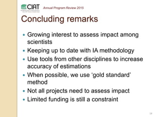 Novel impact assessment approaches for agriculture, environment and policy