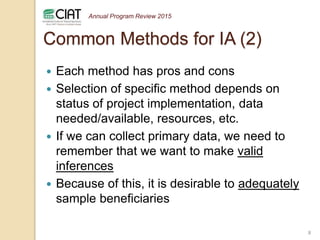 Novel impact assessment approaches for agriculture, environment and policy